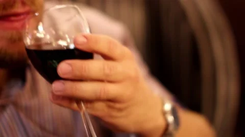Man tasting red wine Stock Footage 68256179