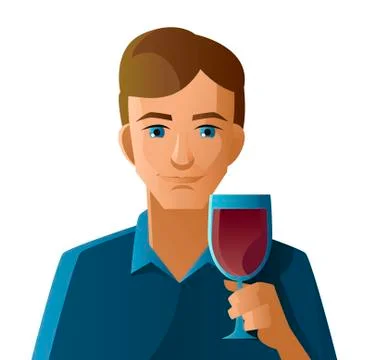 Man tasting wine Stock Illustration