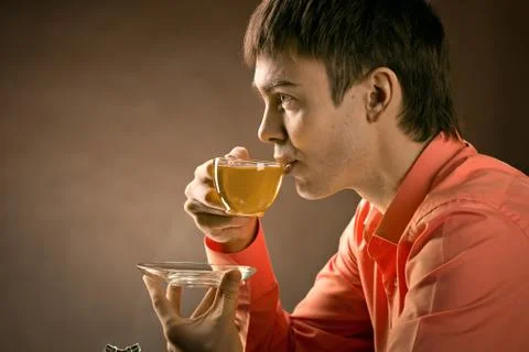 Man with tea Fotos de archivo