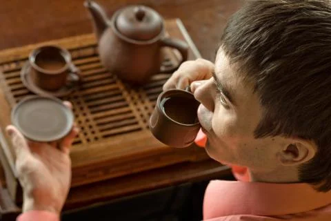 Man with tea Fotos de archivo