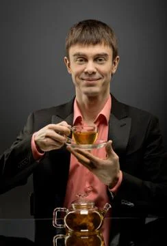 Man with tea Fotos de archivo