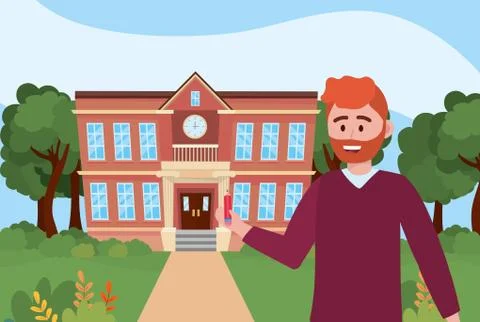 Man teacher of school design Stock Illustration