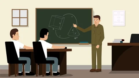 Man Teacher Teaching In The Classroom Animation Video Stock Footage 292482814