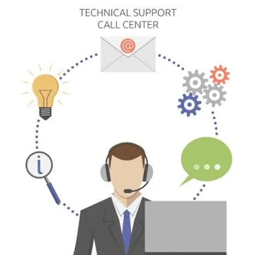 Man in technical support Illustrazione stock