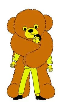 Man in Teddy Bear Costume Stock Illustration