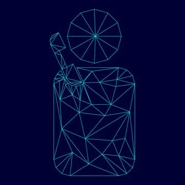 Man with telephone in low poly triangulation triangulated polygonal electri.. Stock Illustration