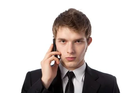 Man with a telephone 스톡 사진