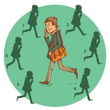 Man Telephone Shadow Visual Game. Solution No.5 Stock Illustration