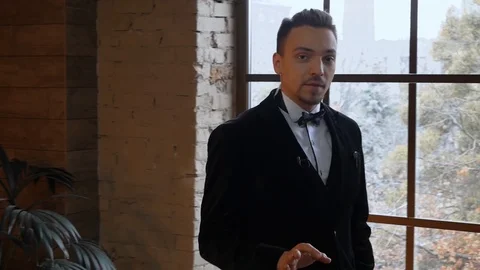 Man is telling Stock Footage 123891888