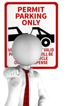 Man is telling parking is restricted Stock Illustration