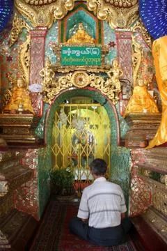 Man in temple Stock Photos