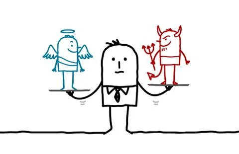 Man &amp; temptation Stock Illustration