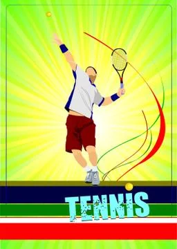 Man tennis player. colored vector illustration for designers Stock Illustration