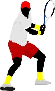 Man Tennis player. Colored Vector illustration for designers Stock Illustration