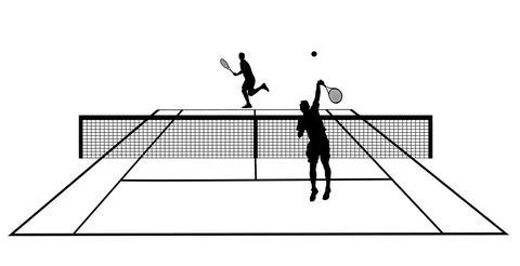Man tennis player vector silhouette illustration isolated. Stock Illustration