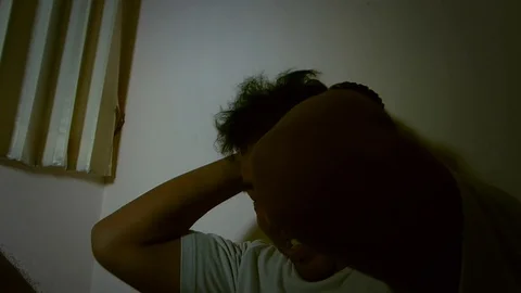 Man with a tense mood Stock Footage 84263066