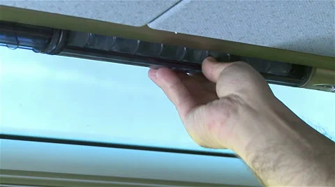 Man testing the Bus air-conditioned. Stock Footage 62473590