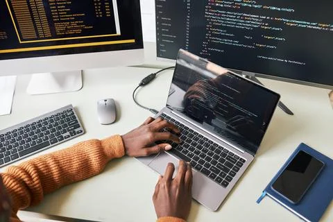 Man Testing Programming Code Stock Photos