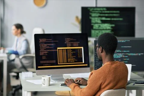 Man Testing Programming Code Stock Photos