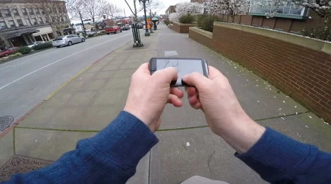 Man Texging While Walking Stock Footage 48201224