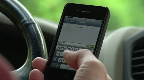 Man text messaging while driving, close up Stock Footage 11996632