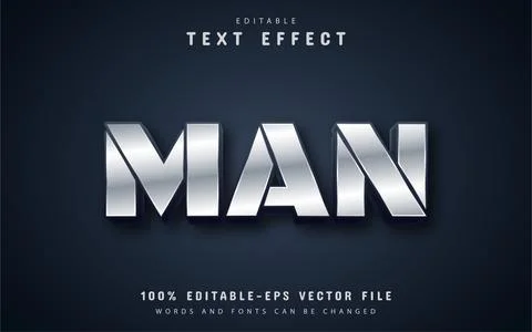 Man text, metalic style text effect Stock Illustration