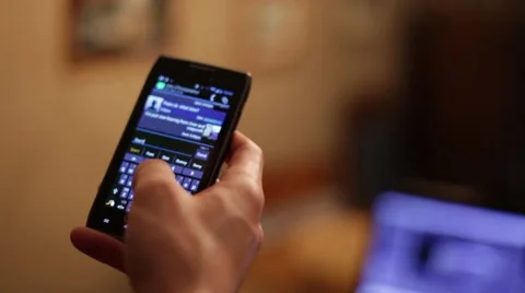 Man Texting Close-Up Stock Footage 42801200