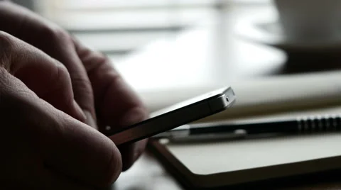 Man texting on phone, close up, 4K, UHD Stock Footage 48821440