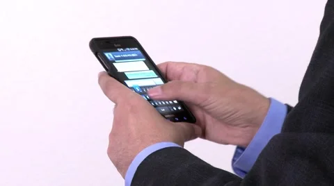 Man Texting on a Phone, Close-up Stock Footage 40844354