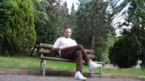 Man is texting on the phone Stock Footage 257698053