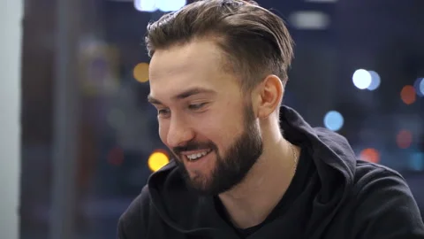 Man is texting with somebody Video stock 86385782