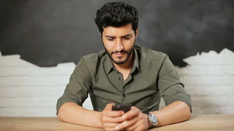 Man Texts Message Stock-Footage 92696996