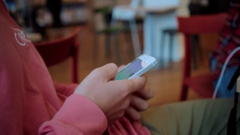 Man texts on smartphone message app Stock Footage 117684069