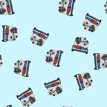 Man therapy vector seamless pattern Stock Illustration