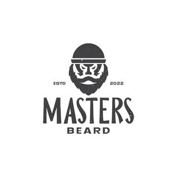 Man with thick beard hipster logo design vector graphic symbol icon illustr.. Stock Illustration