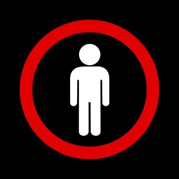 Man with thick circle around him as metaphor for male loneliness epidemic, so Stock Illustration