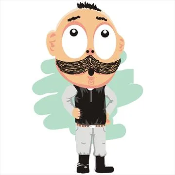 The man with thick mustache 스톡 일러스트