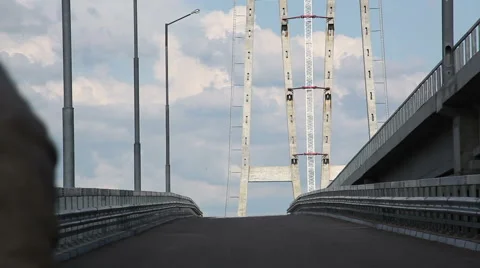 The man, thick, running along the road into the distance. Video stock 63054673