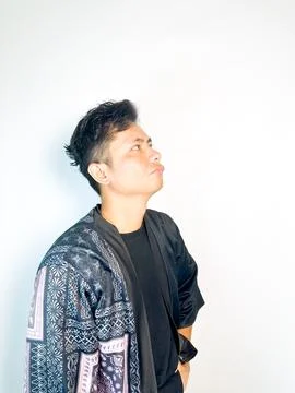 A man think about something on his head Stock Photos