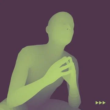 Man in a Thinker Pose. 3D Model of Man. Vector Illustration. Stock Illustration