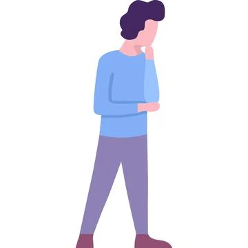 Man thinker vector icon isolated on white Stock Illustration