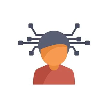 Man thinking about artificial intelligence and machine learning Stockillustratie