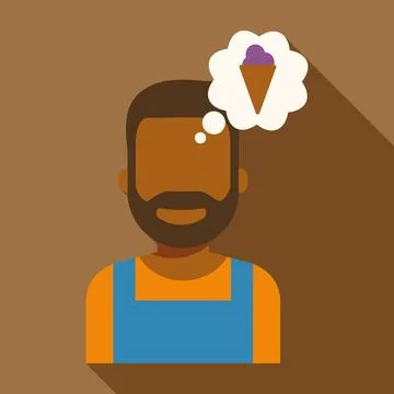Man thinking about ice cream craving desire Stockillustratie