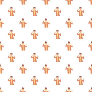 Man thinking about an idea seamless pattern Stock Illustration