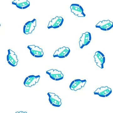 Man thinking about money isometric icon seamless pattern Stock Illustration