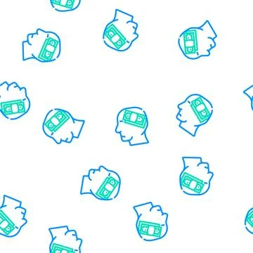 Man thinking about money vector seamless pattern Stock Illustration