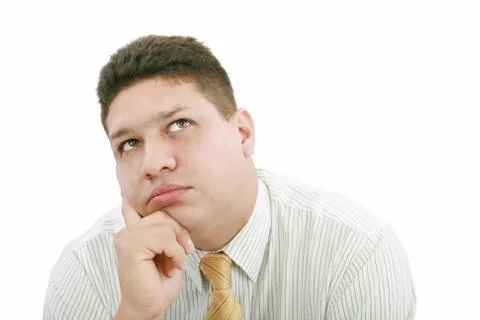 Man thinking about a problem- close up Stock Photos