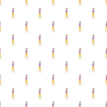 Man thinking about problem seamless pattern background Illustrazione stock