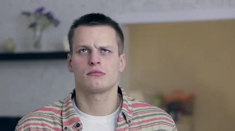 The man thinking about something and scratching his chin Stock Footage 48218967