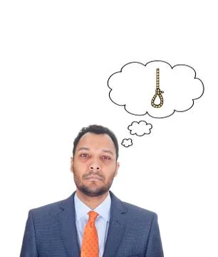Man thinking about suicide Stock Photos